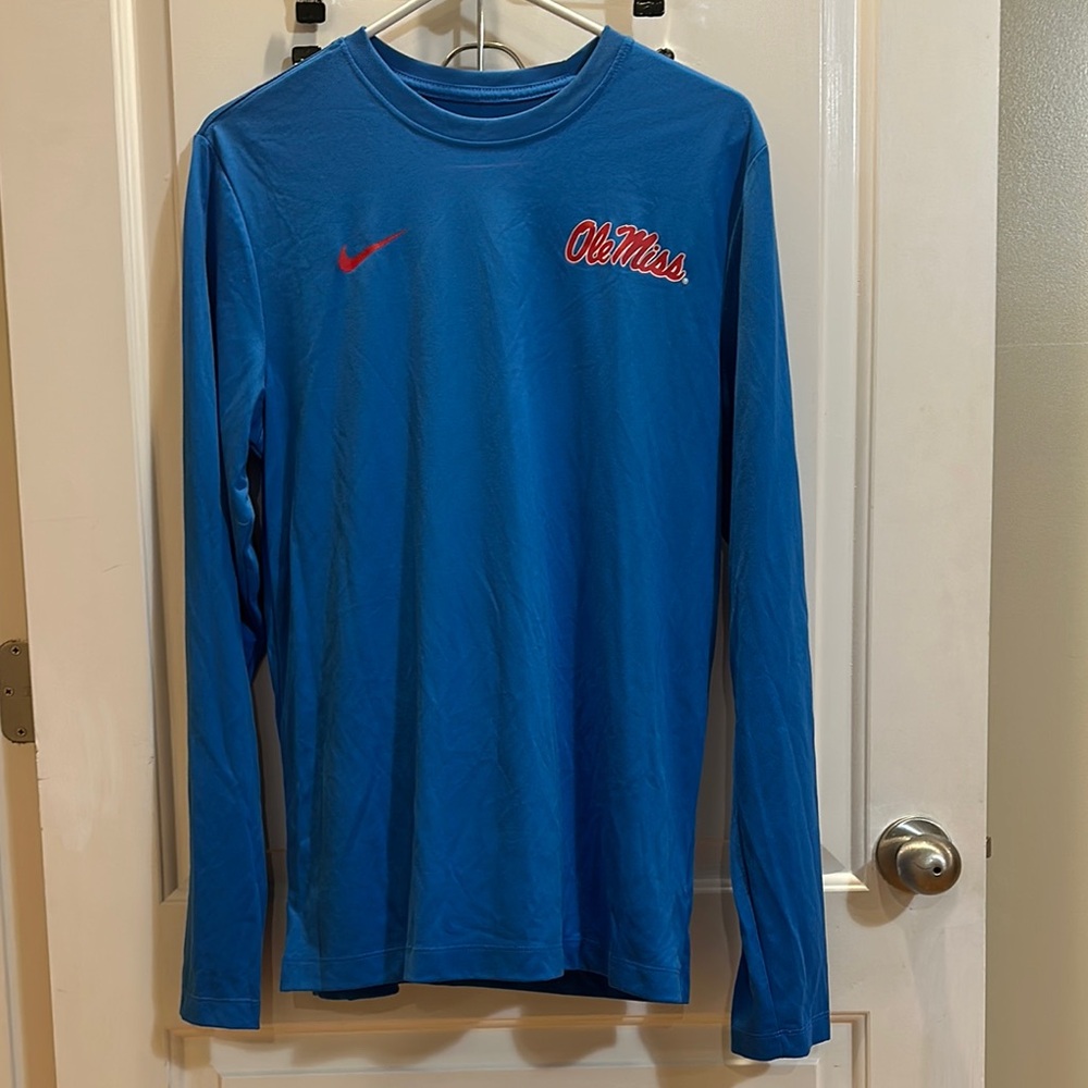Nike Blue Ole Miss Dri fit Long Sleeve Shirt